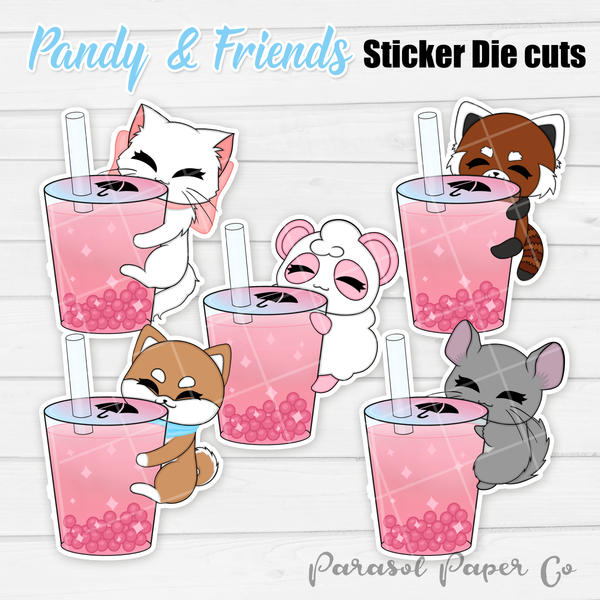 Pandy and Friends - Sticker Die Cut - Boba