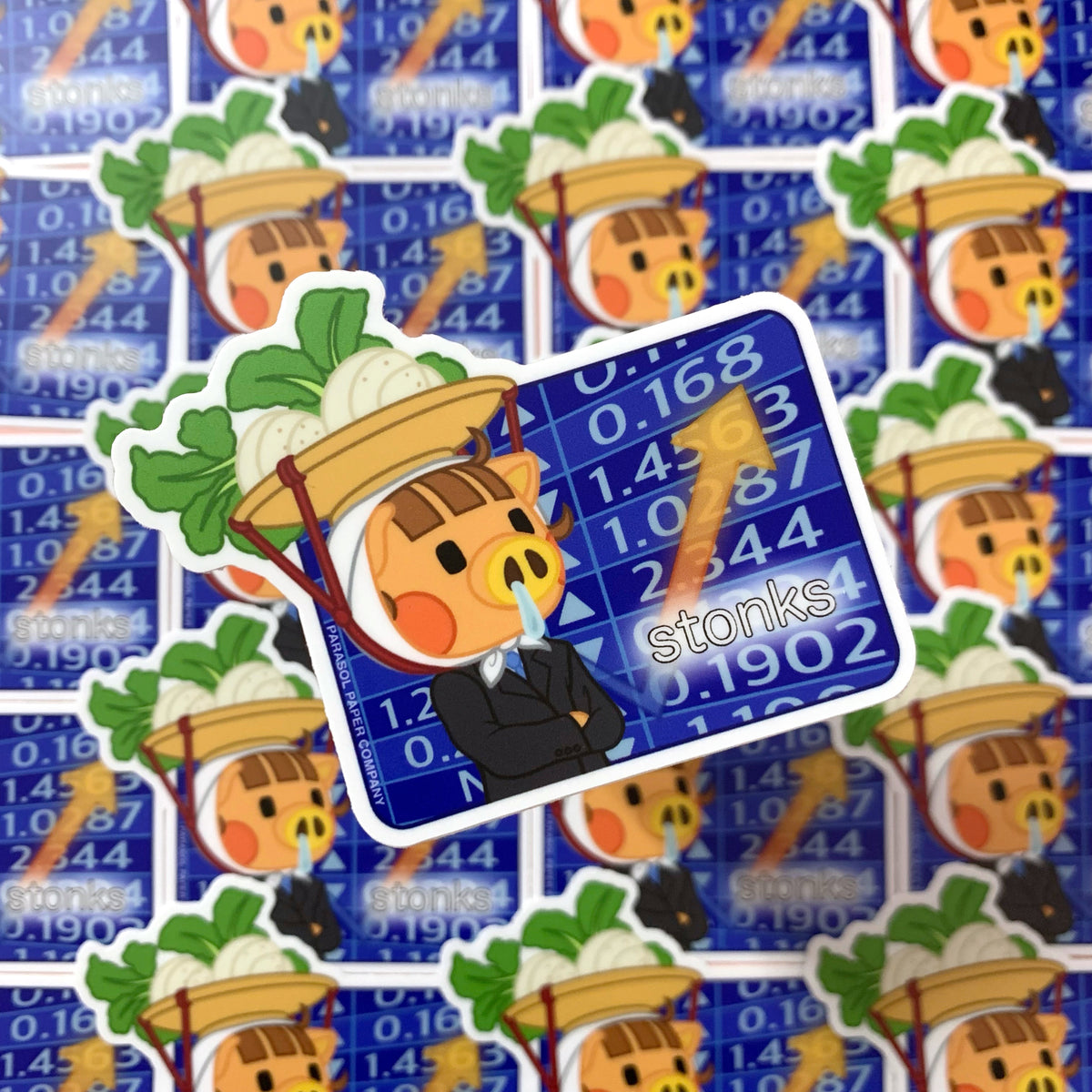 [WATERPROOF] ACNH Daisy Mae Turnip Stalk Market Stonks Meme Vinyl Stic