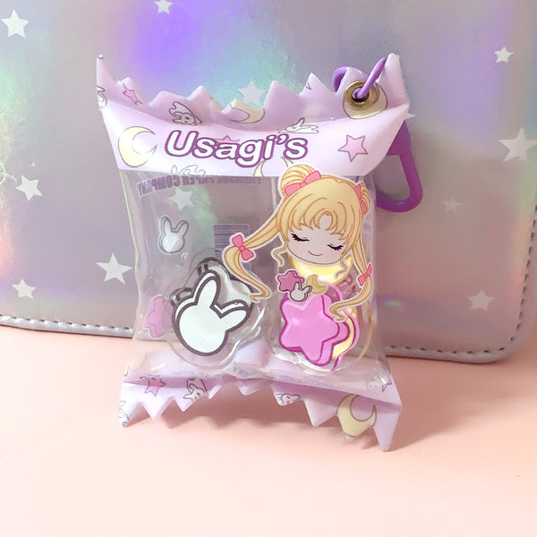Sailor Moon Usagi's Sleepy Time Gummies Candy Bag Shaker Charm Keychain