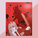 Chainsaw Man Character Prints - Denji Aki Power - 14" x 11" large anime manga cardstock art print - gift with purchase