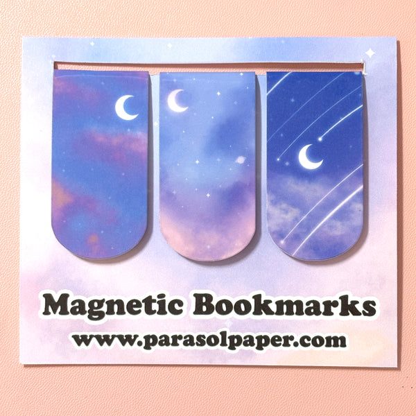 Soft Skies -- Moon Page Flag Magnetic Bookmark