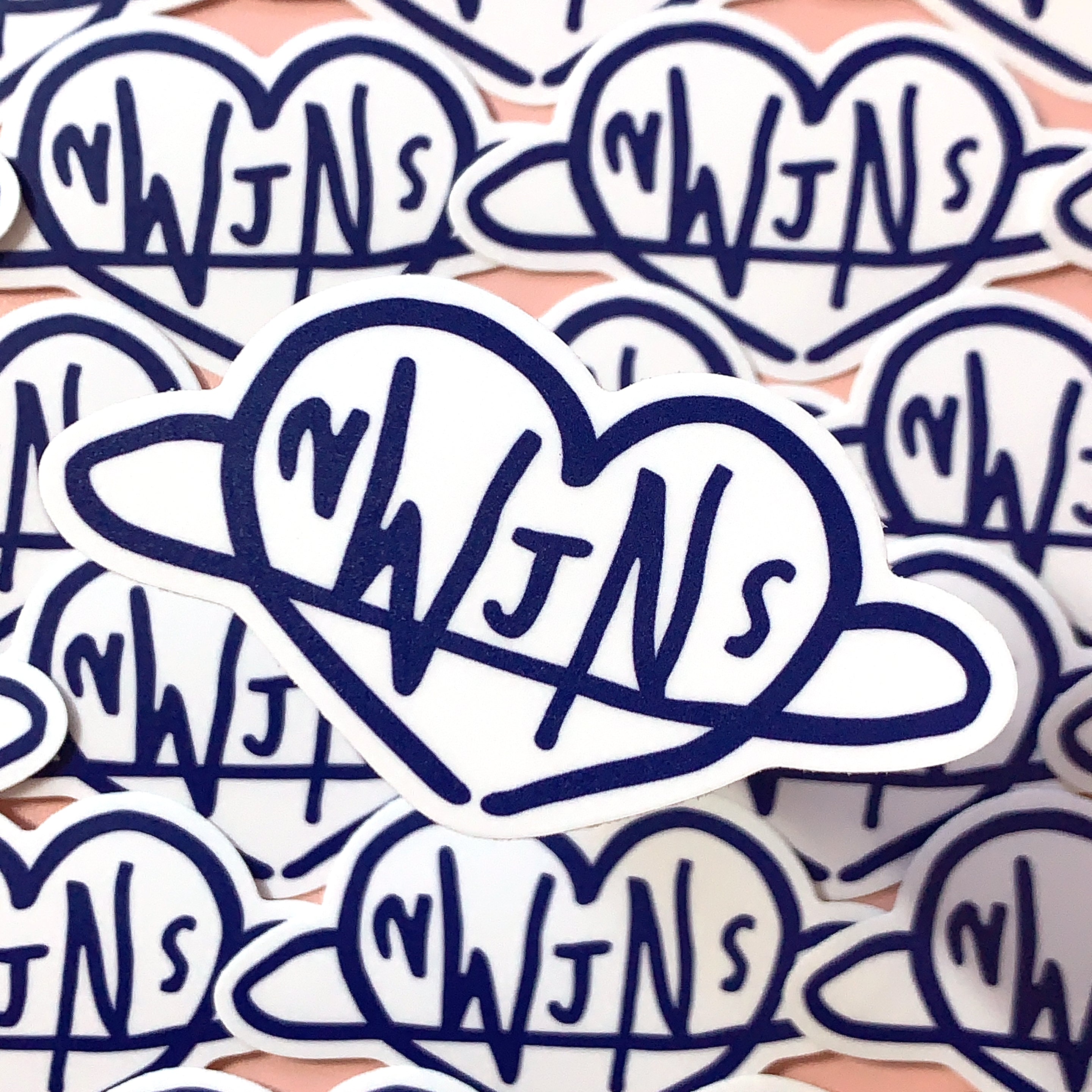 WATERPROOF] NEWJEANS Heart NWJNS Logo Vinyl Sticker Decal