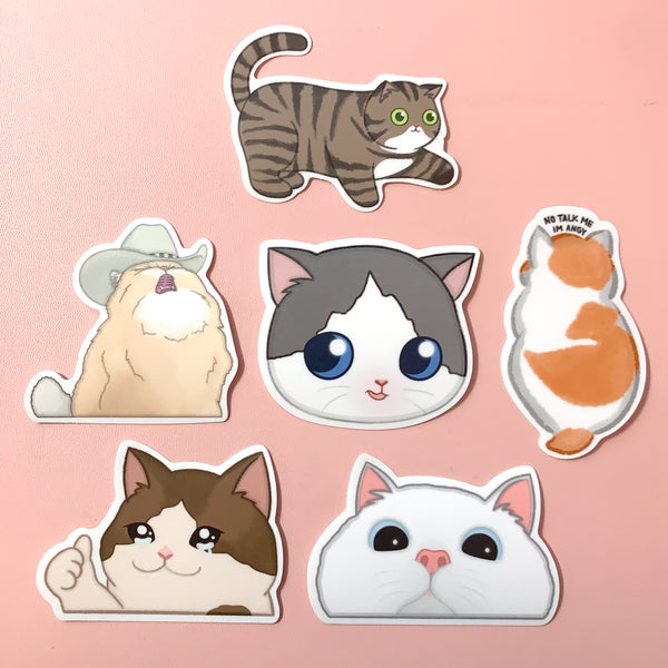 [WATERPROOF] Meme Cats Vinyl Sticker Decal Pack