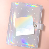 Small Memo Pad -- Diagonal Rainbow Cloud Bank