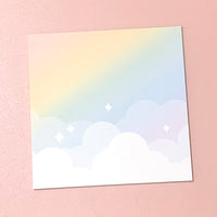Small Memo Pad -- Diagonal Rainbow Cloud Bank