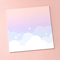 Small Memo Pad -- Cotton Candy Cloud Bank