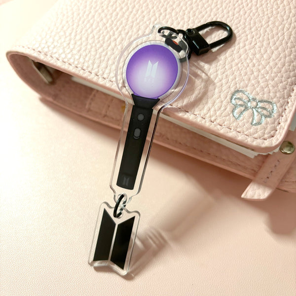 OOPS - BTS Army Bomb Logo Lightstick Dangle Charm Acrylic Keychain