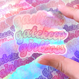 [WATERPROOF] Holographic Gaslight Gatekeep Girlboss Meme Vinyl Decal