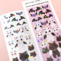 Angel Devil Cats Korean Holographic Polco Stickers