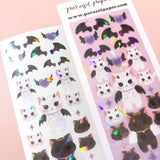 Angel Devil Cats Korean Holographic Polco Stickers