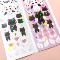 Angel Devil Cats Korean Holographic Polco Stickers