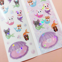 Mermaid Friends Korean Holographic Polco Stickers
