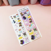 Sleepytime Friends Korean Holographic Polco Stickers