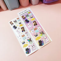Sleepytime Friends Korean Holographic Polco Stickers