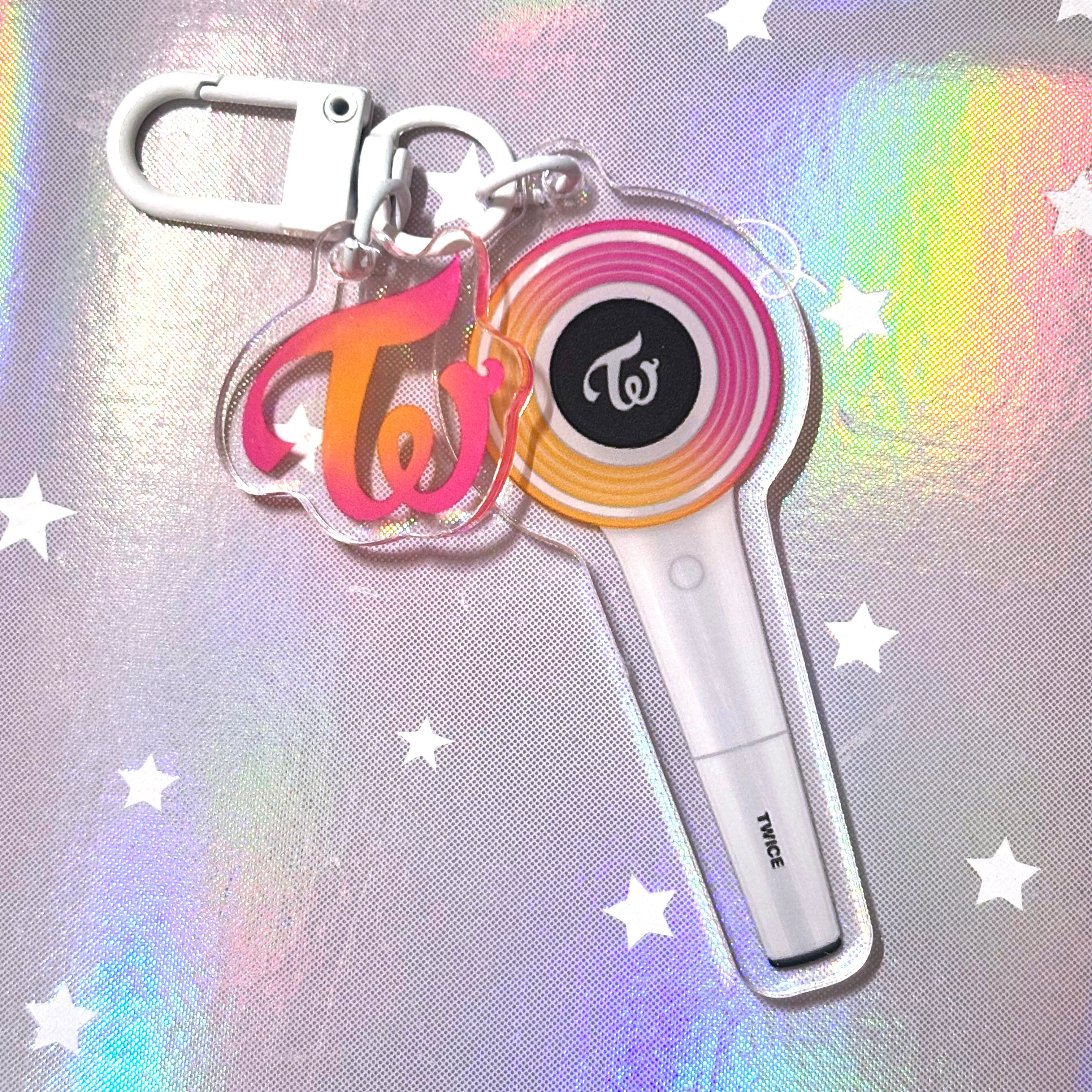 Twice Candy Bong Logo Lightstick Dangle Charm Acrylic Keychain