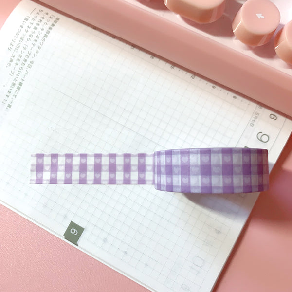 Washi Tape - Purple Heart Gingham