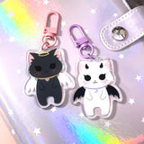 Pandy and Friends Angel and Devil Cats Acrylic Keychain