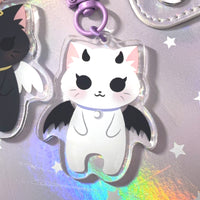 Pandy and Friends Angel and Devil Cats Acrylic Keychain