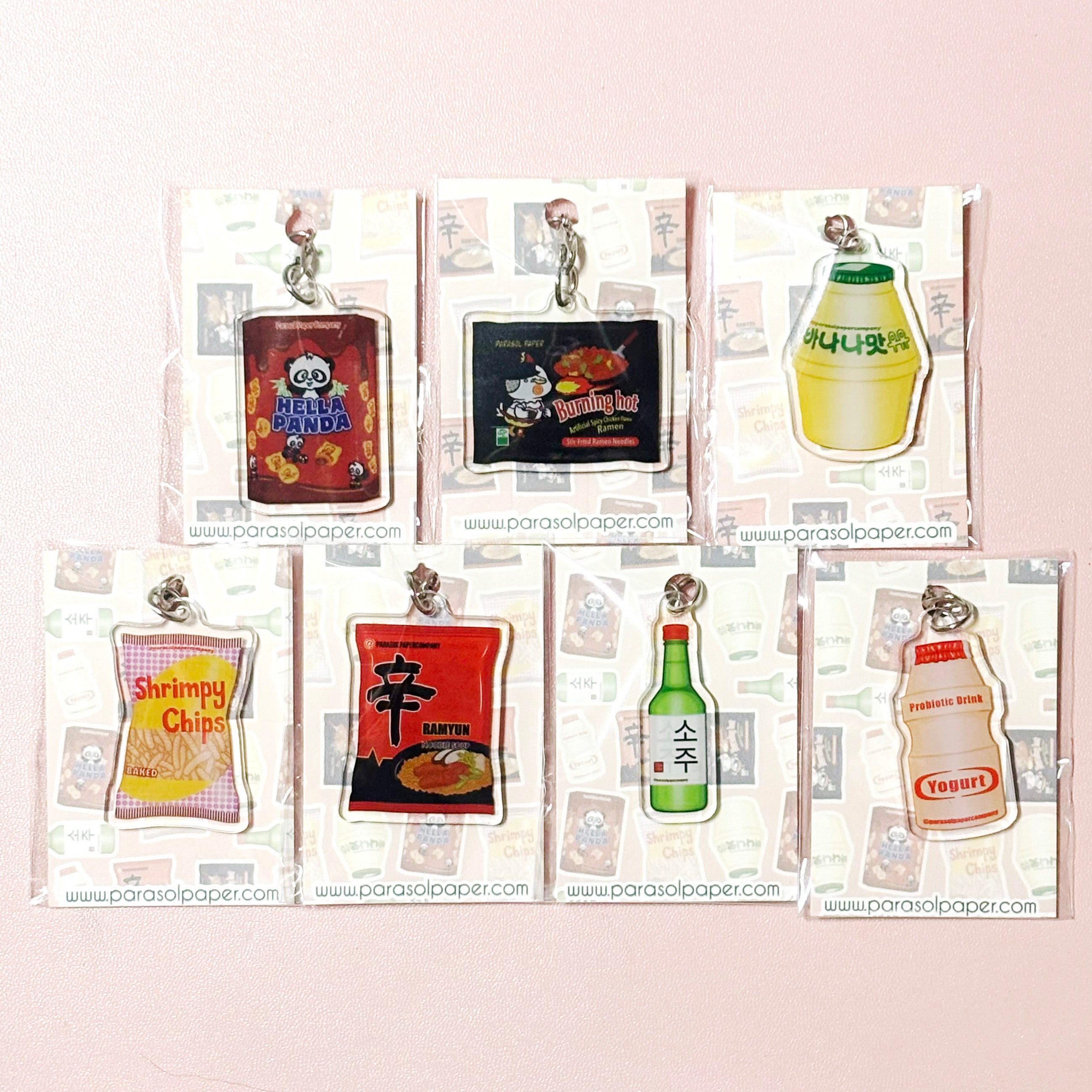 Asian Snacks and Drinks Mini Acrylic Charms