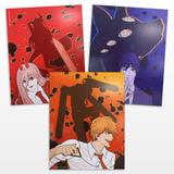 Chainsaw Man Character Prints - Denji Aki Power - 14" x 11" large anime manga cardstock art print - gift with purchase