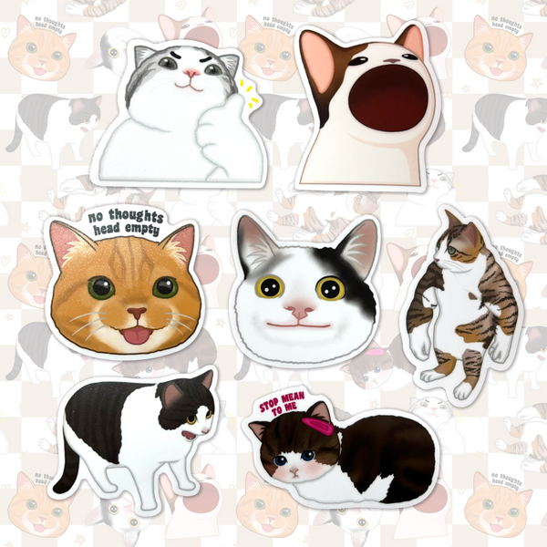 [WATERPROOF] Meme Cats 2 Vinyl Sticker Decal Pack