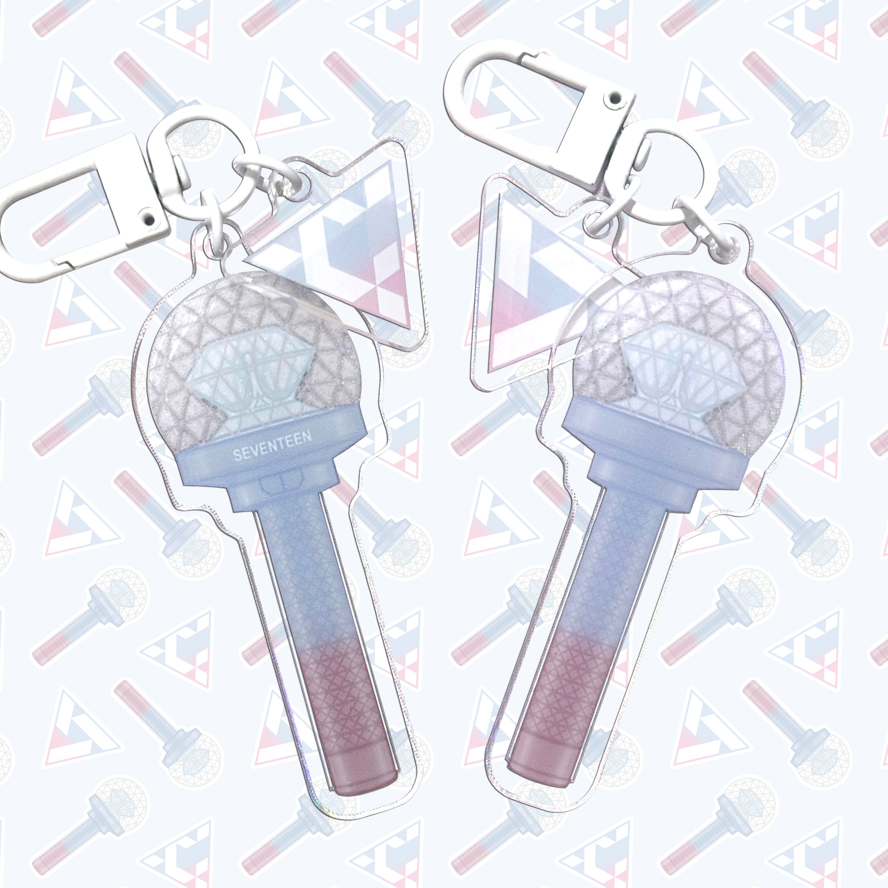 SEVENTEEN Carat Bong Logo Lightstick Dangle Charm Acrylic Keychain