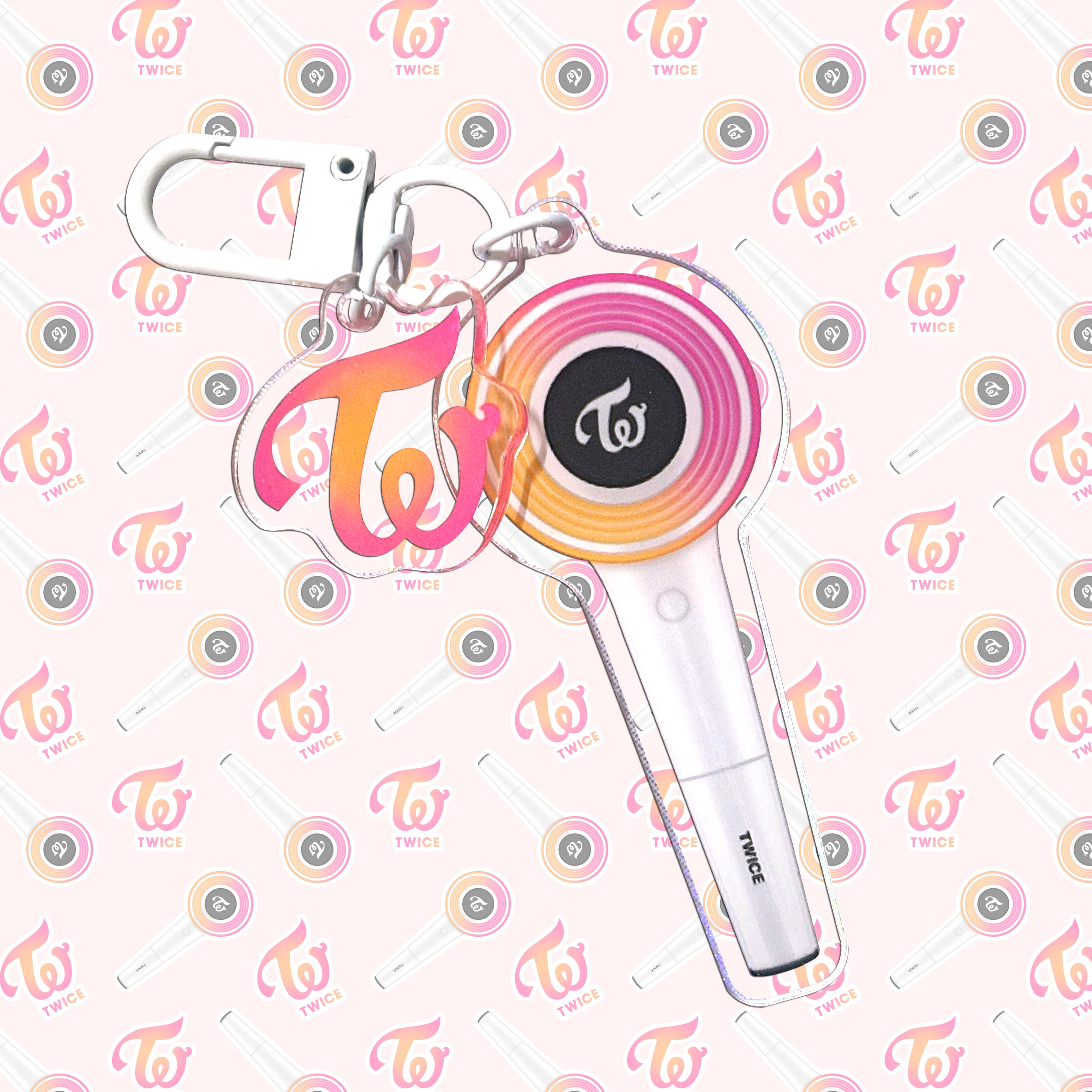Twice Candy Bong Logo Lightstick Dangle Charm Acrylic Keychain