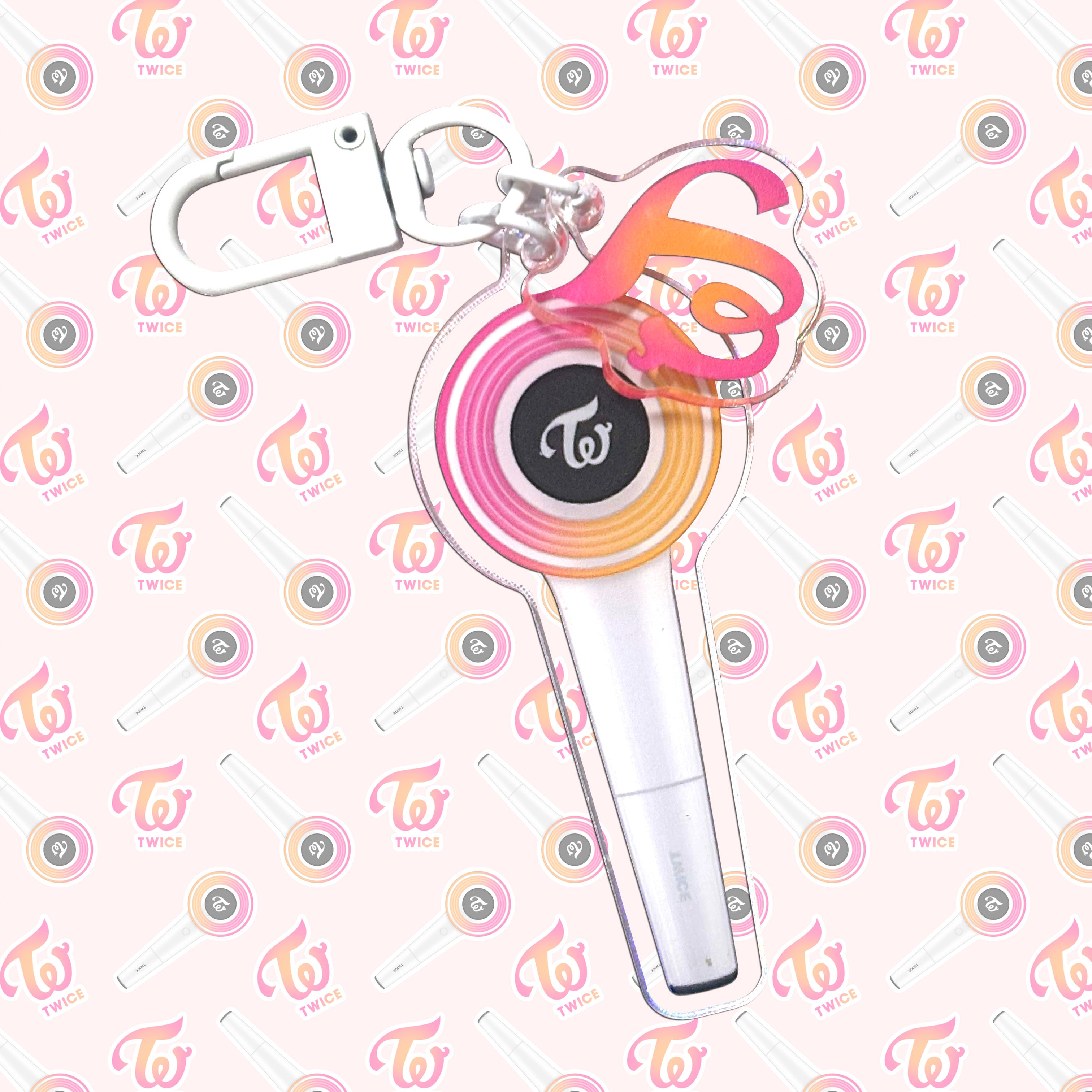 Twice Candy Bong Logo Lightstick Dangle Charm Acrylic Keychain