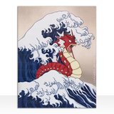 The Great Wave Shiny Gyarados and Magikarp Japanese Art - 14" x 11" large anime manga cardstock art print