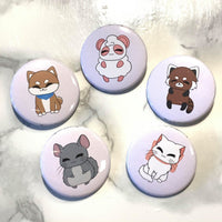 Pandy and Friends Pin Back Button