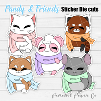 Pandy and Friends - Sticker Die Cut - Scarf