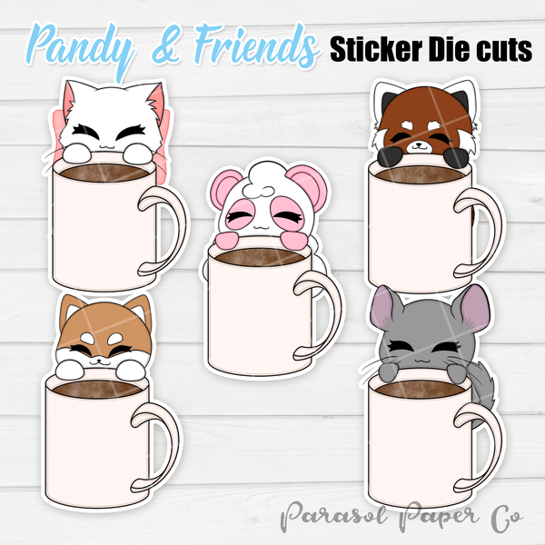 Pandy and Friends - Sticker Die Cut - Mug