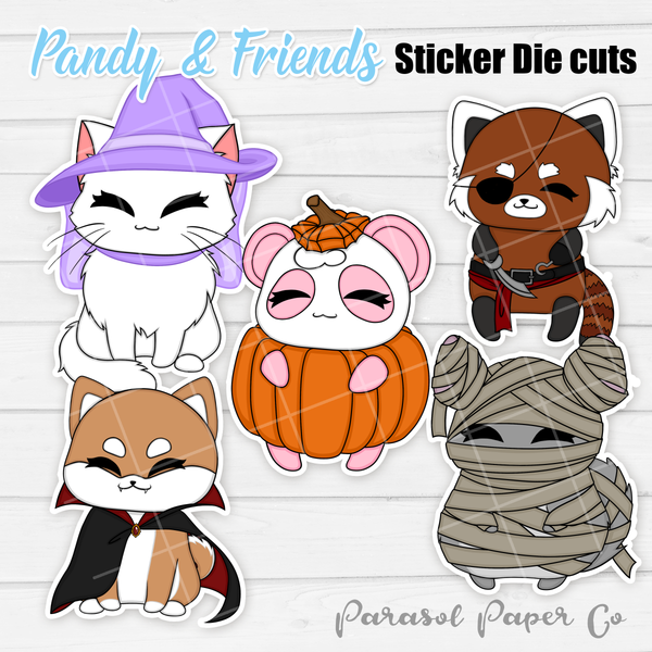 Pandy and Friends - Sticker Die Cut - Halloween Costume