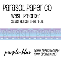 purple blue preorder sparkle chain line foil washi tape set