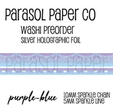 purple blue preorder sparkle chain line foil washi tape set