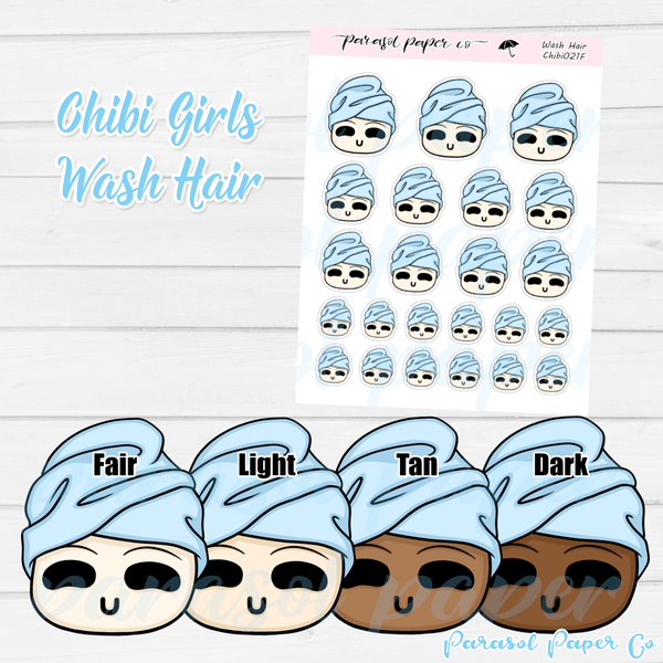 Chibi Girl - Self Care- Wash Hair