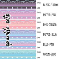 Purple-Blue Sparkle Foiled Washi Set