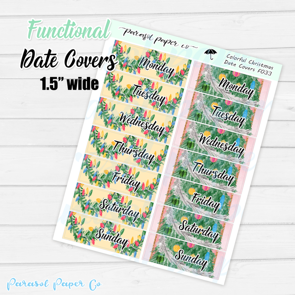F033 - Colorful Christmas Date Covers