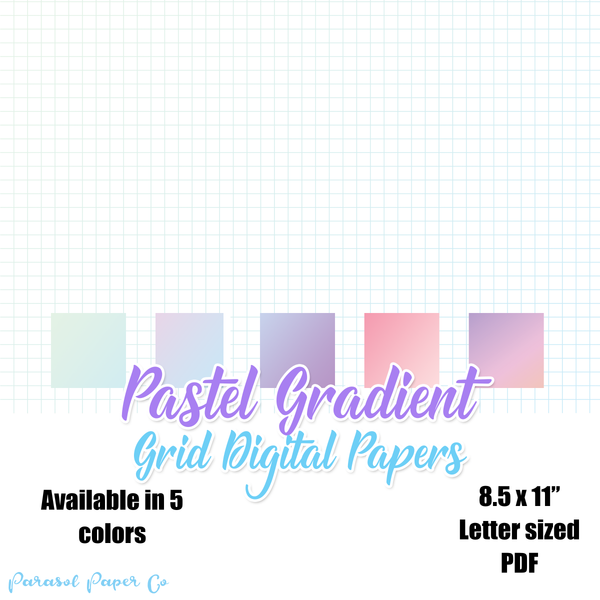 Pastel Gradient - Grid Digital Papers
