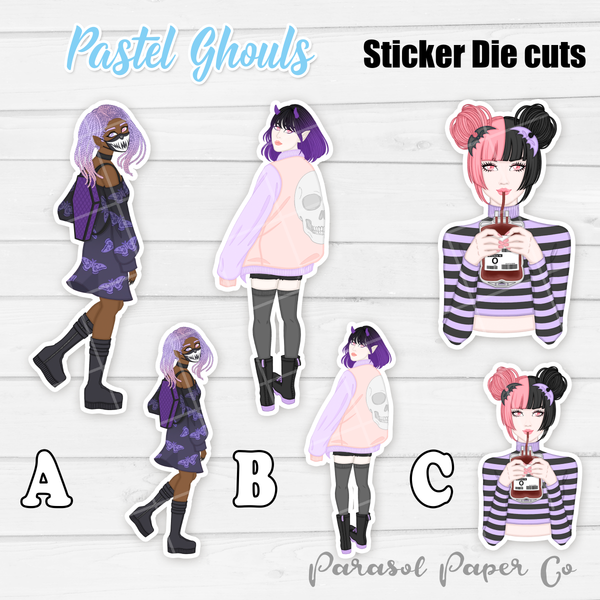 Pastel Ghouls  - Sticker Die Cuts