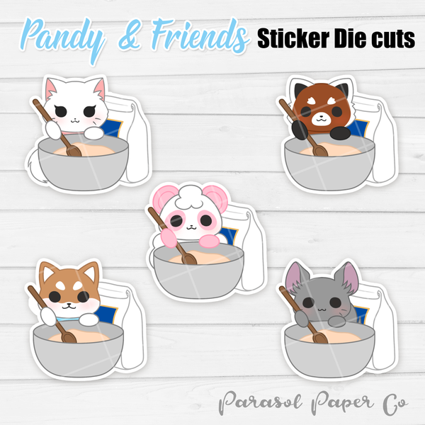 Pandy and Friends - Sticker Die Cut - Baking