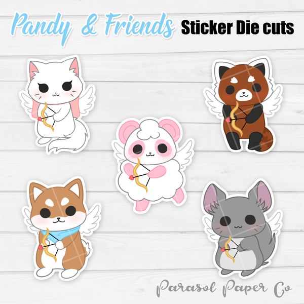 Pandy and Friends - Sticker Die Cut - Cupid