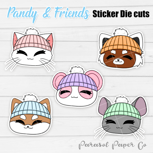 Pandy and Friends - Sticker Die Cut - Beanie