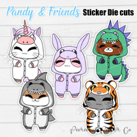 Pandy and Friends - Sticker Die Cut - Pajamas