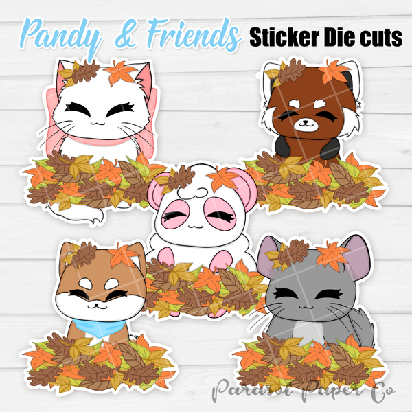 Pandy and Friends - Sticker Die Cut - Autumn Leaves