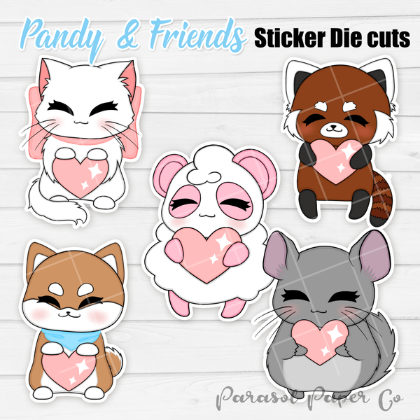 Pandy and Friends - Sticker Die Cut - Love