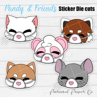 Pandy and Friends - Sticker Die Cut - Mask