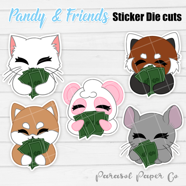 Pandy and Friends - Sticker Die Cut - Money