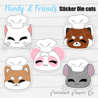 Pandy and Friends - Sticker Die Cut - Chef