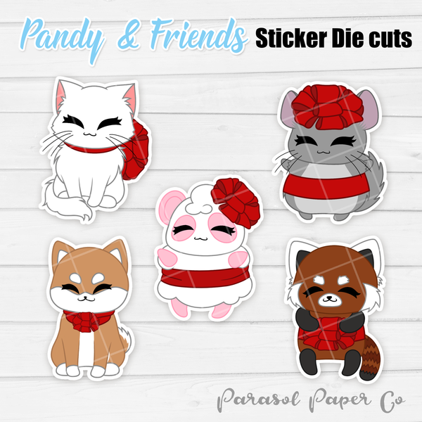 Pandy and Friends - Sticker Die Cut - Present Bow